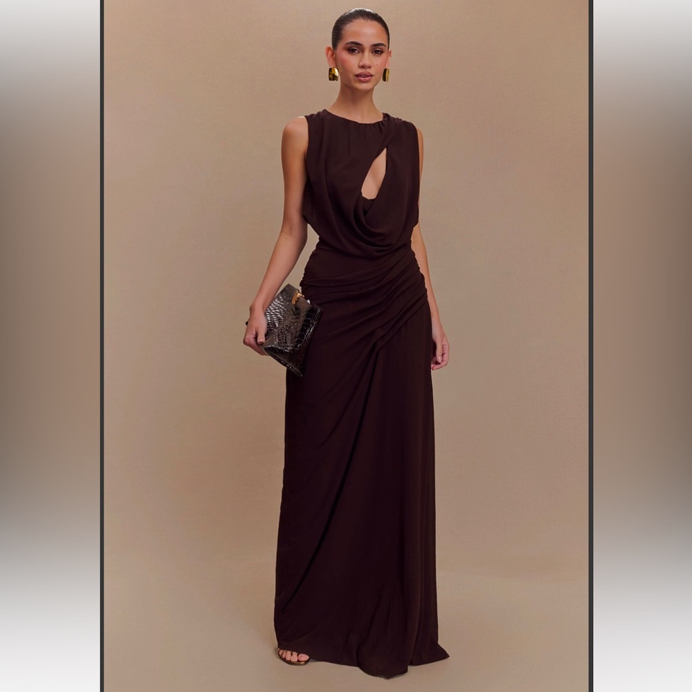 Elegant Brown Evening Gown